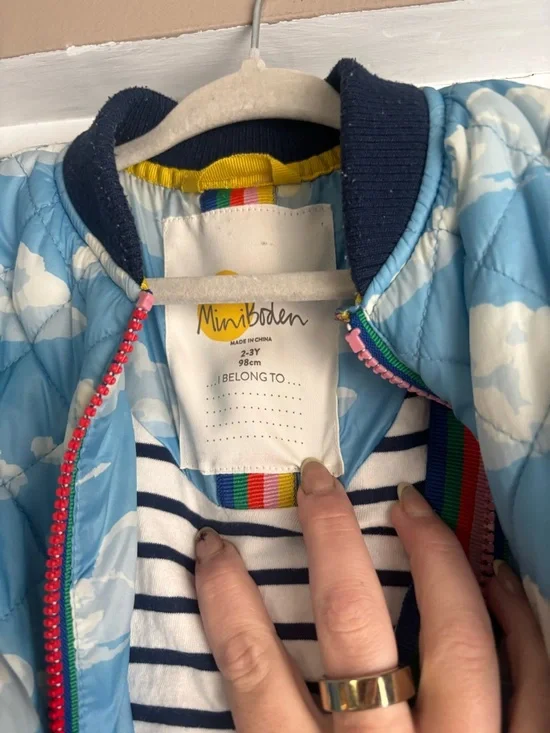Mini Boden rainbow and cloud jacket - Picture 2 of 4